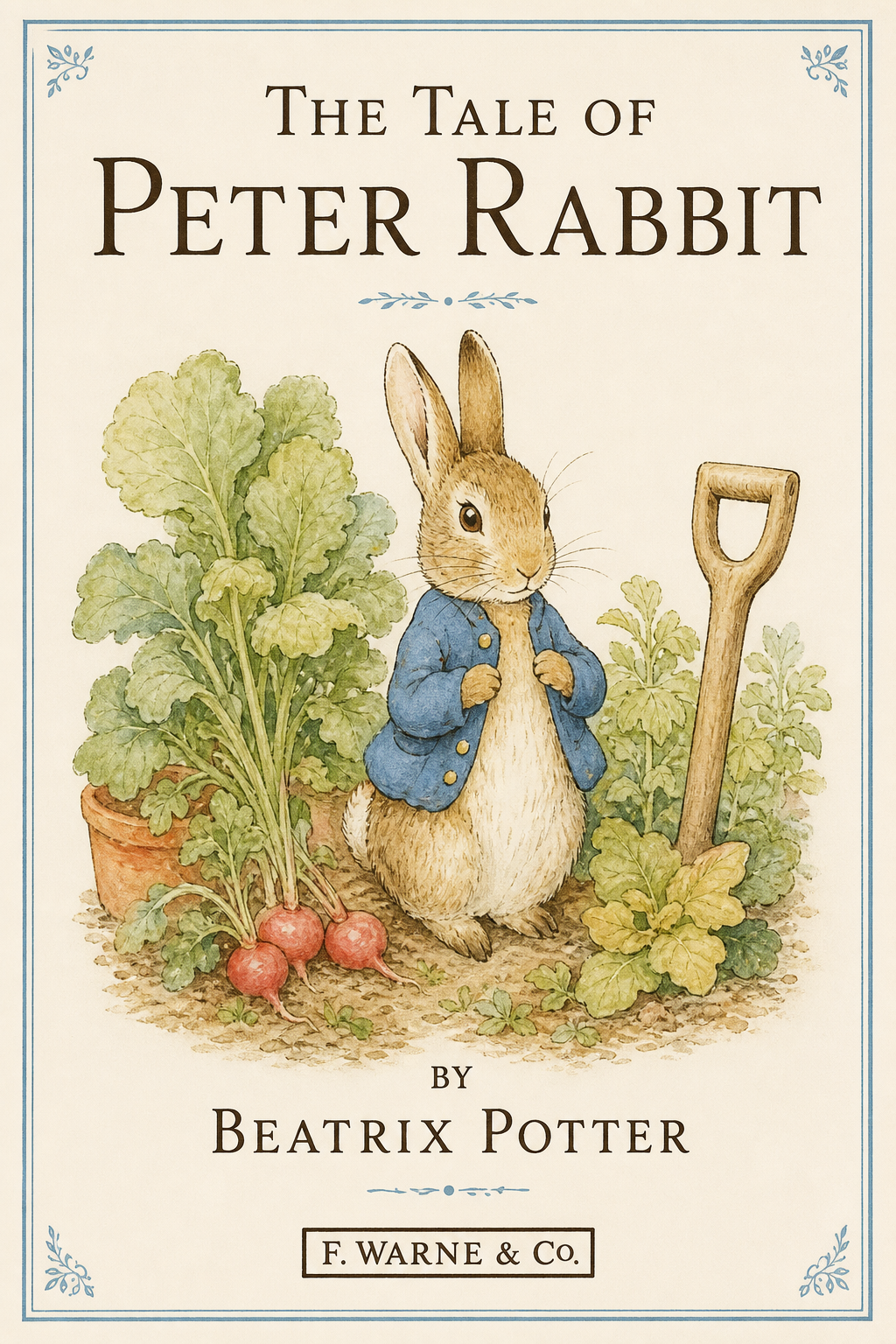 Peter Rabbit book cover — interactive before/after restoration demo